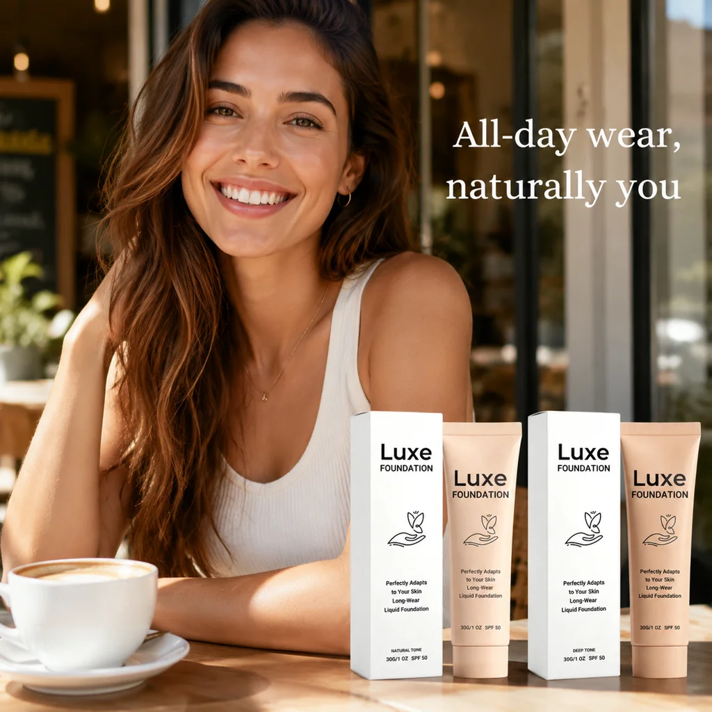 Temperature Adapting Foundation Long Lasting Liquid Foundation Natural Makeup Base Lightweight Face Makeup Skin Tone Matching