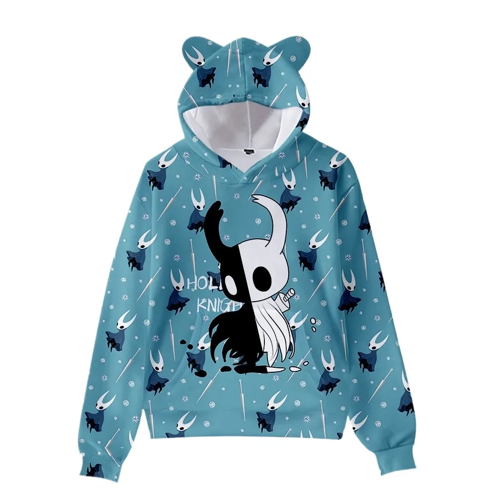 كنزات هولو نايت سيلكسونغ بغطاء للرأس ثلاثية الأبعاد مطبوعة آذان القط 2025 جديد أنيمي موضة هوديس بنين بنات أطفال بلوفرات للجنسين #6