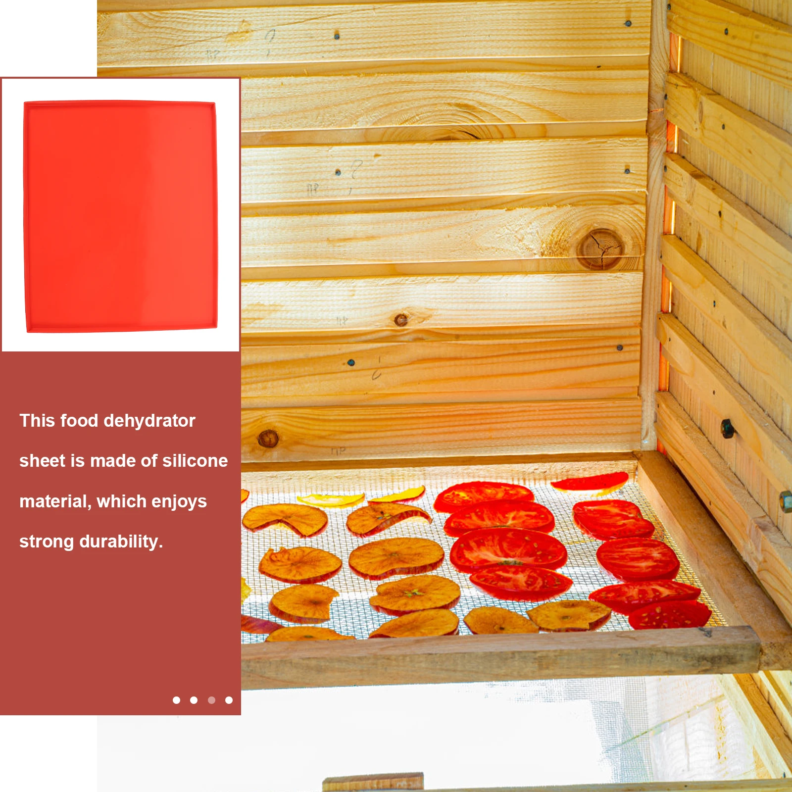 

3 Pcs Silicone Pad Dehydrator Tray Liner Mats with Edge Trays Food Heat Resistant for Countertop Silica Gel Liners