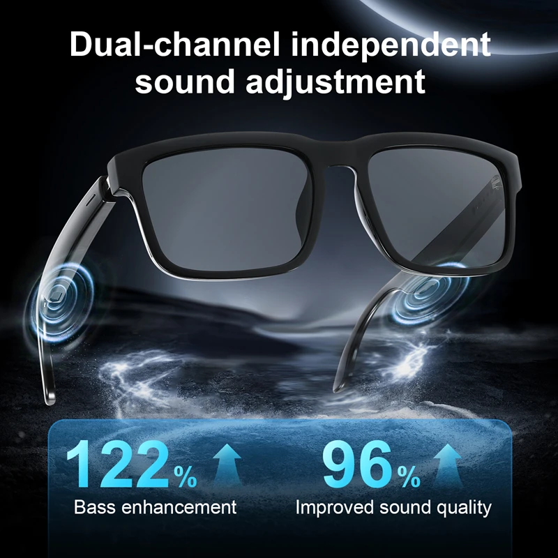 

Smart Glasses Bluetooth Call Music Play Sunglasses Ultra Long Battery Life Compact and Portable Stylish Appearance For Men Women
