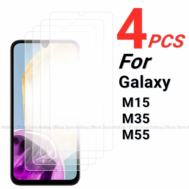 

2/4 шт., защитные стекла для Samsung Galaxy M15