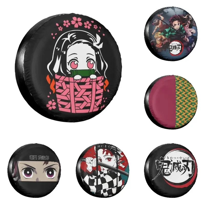

Kawaii Kimetsu No Yaiba Nezuko Kamado запасное колесо крышка шины искусственная сумка убийца демонов аниме аксессуары для автомобиля