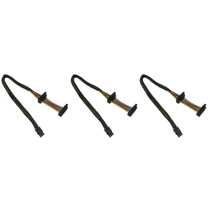 QWE-3X HDD SATA Power Cable Right-Angle SATA 15 Pin X2 To Mini 6 Pin ATX Adapter For Dell Inspiron 3653 3650 Series