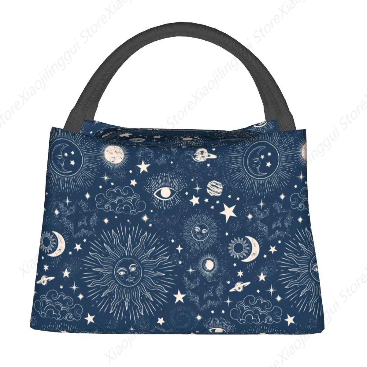 

Lunch Bag Space Galaxy Moon Thermal Cooler Portable Picnic Textile Zodiac Star Canvas Tote Food Bag