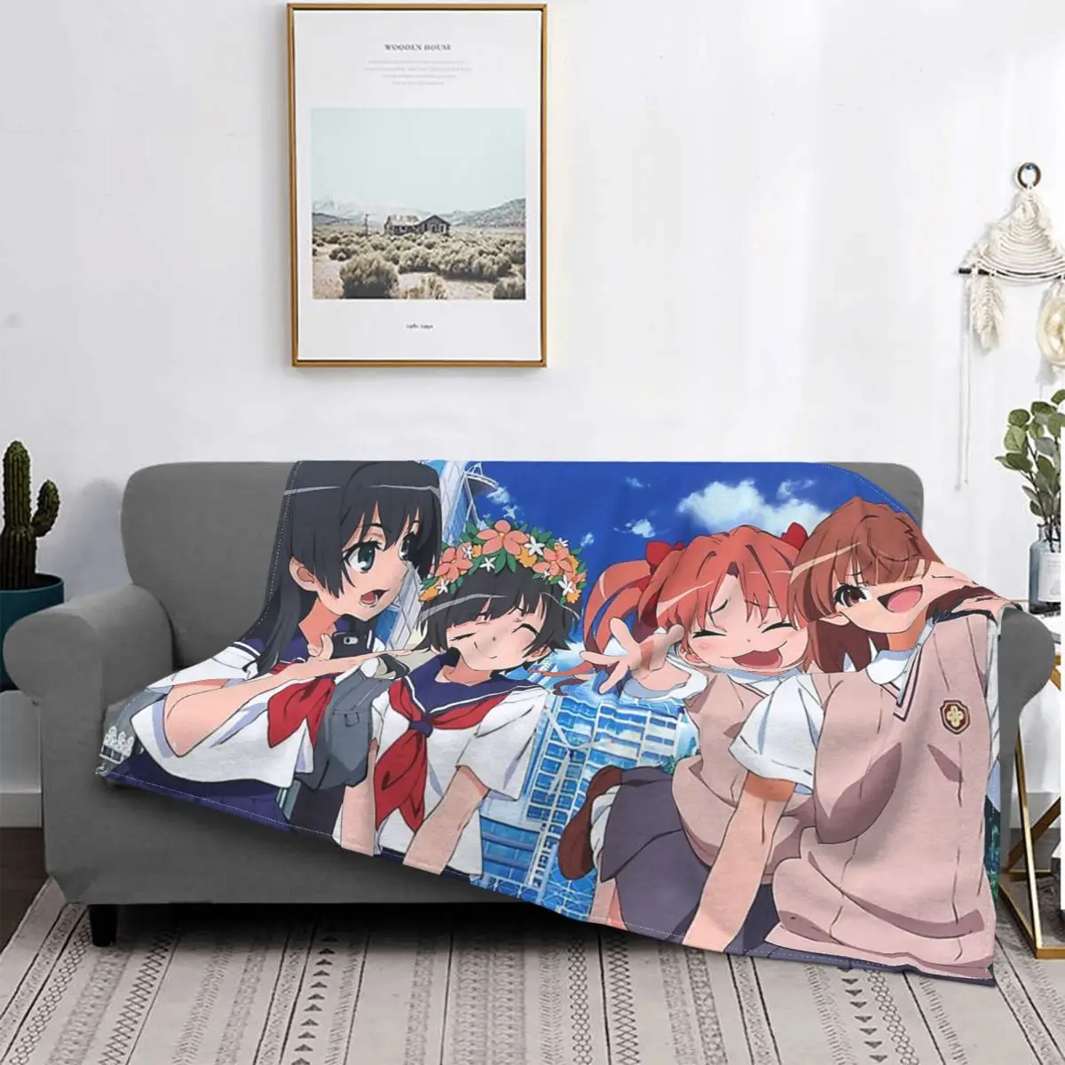 A Certain Scientific Railgun Anime Series Blanket Fleece All Season Way To School Warm Throw Blankets For bed Travel Bedspread