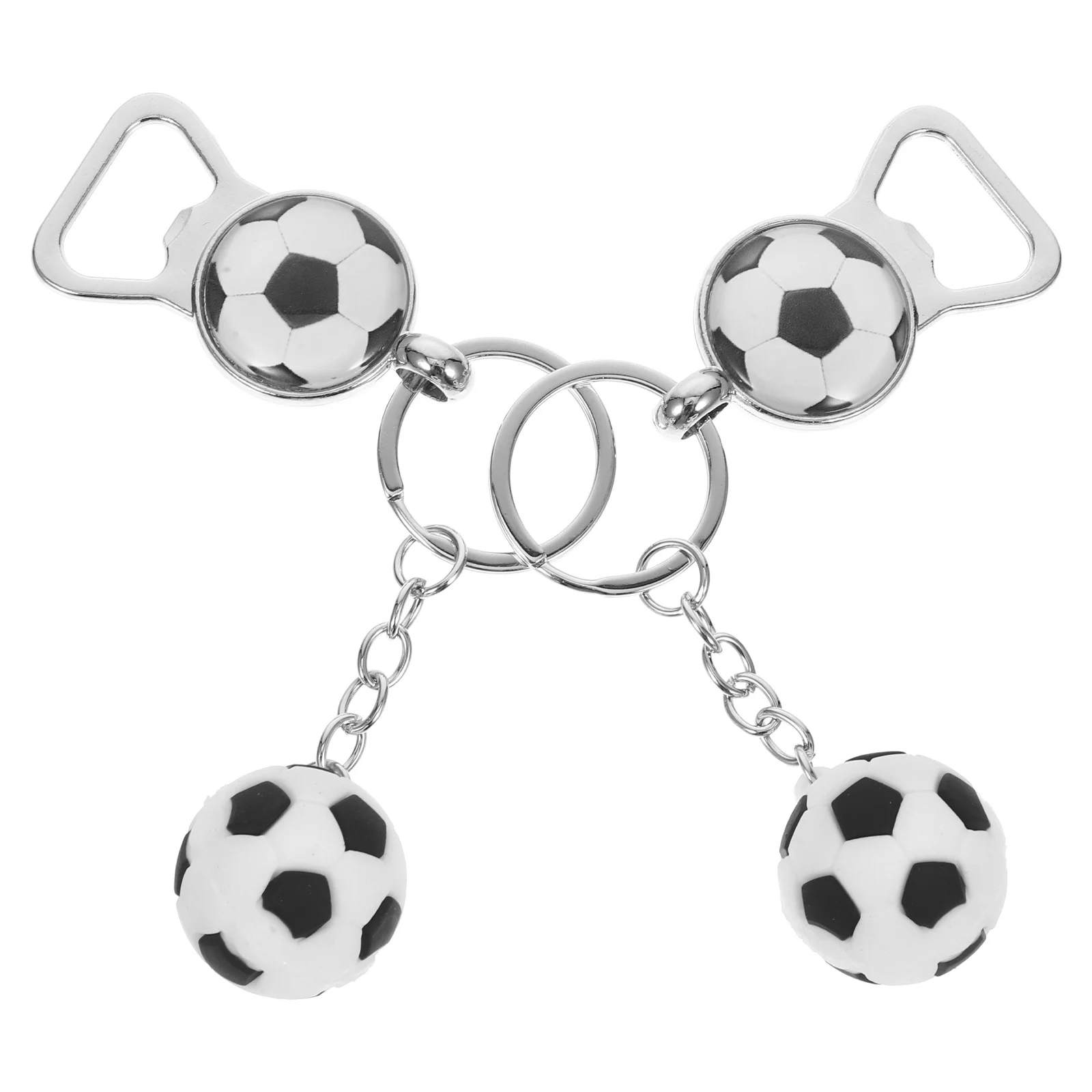 

2Pcs Bottle Opener Keychain Sports Ball Shape Zinc Alloy Opener Tool for Party Bar Kitchen Use Home Decor