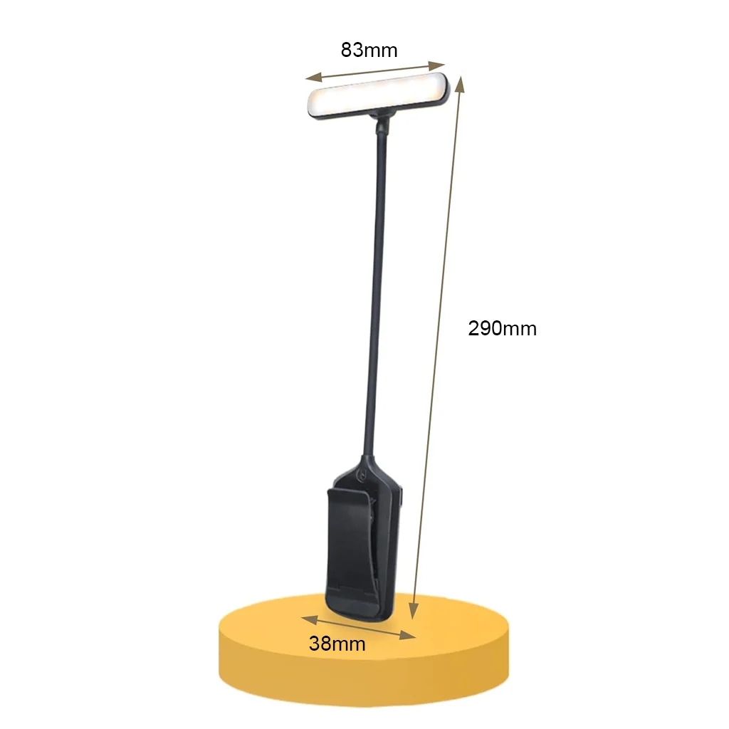 Clip on Bedside Lamp Dimmable Rechargeable Adjustable Eye Protection LED Technology Multicolor Settings Flexible Lighting Design