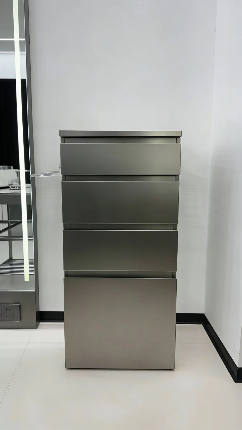 Fuying Beauty Hair Salon Tool Storage Cabinet with 4 Layers Drawer Cart Cabinet for Barber Shop