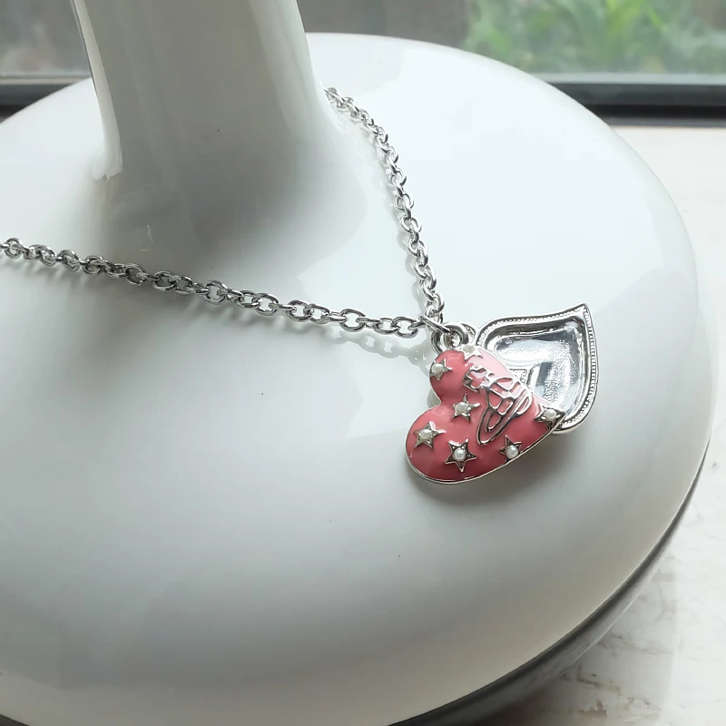 

S925 Sterling Silver Sweet Romantic Double Petal Love Charm Pendant Necklace Ladies Elegant Fashion Jewelry Gift