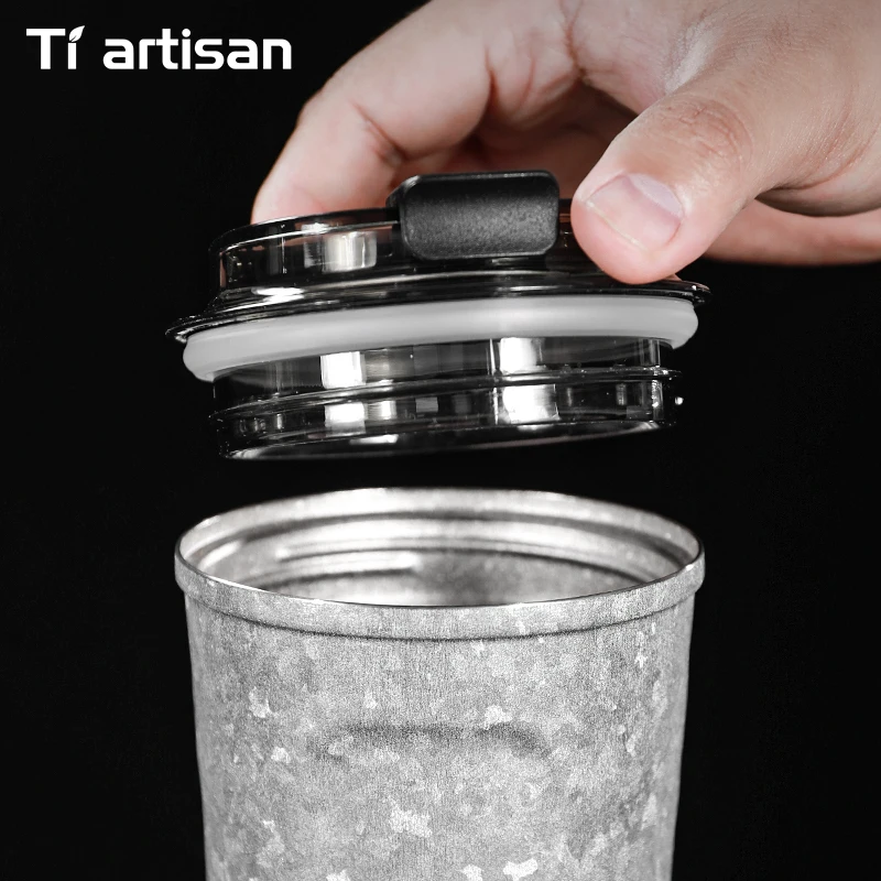 Tiartisan Pure Titanium Vacuum Insulated Cup 400ml / 500ml Double-Wall Coffee Mug Outdoor Camping Lightweight Thermos Cup gallery 3