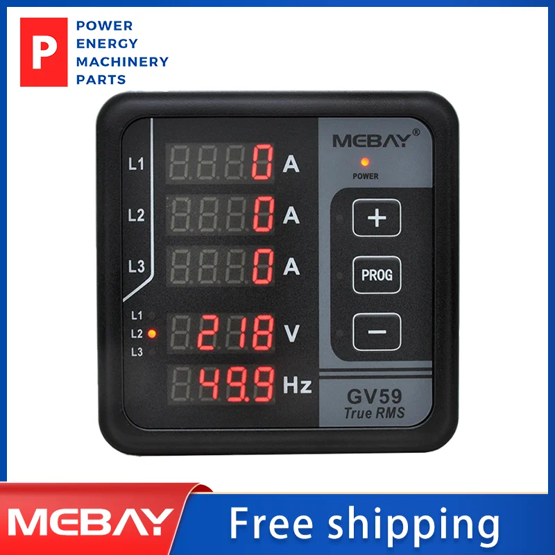 

Mebay GV59R 3 Phase Current Controller For Generator Original With RS485 Interface Multi Function Digital Meter