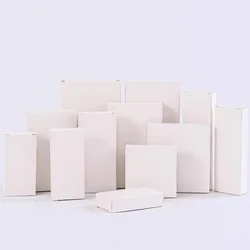 3cm Width White Paperboard Box Blank Rectangular Sample Handmade Soap Party  Gift Small Packaging Boxes - 50PCS