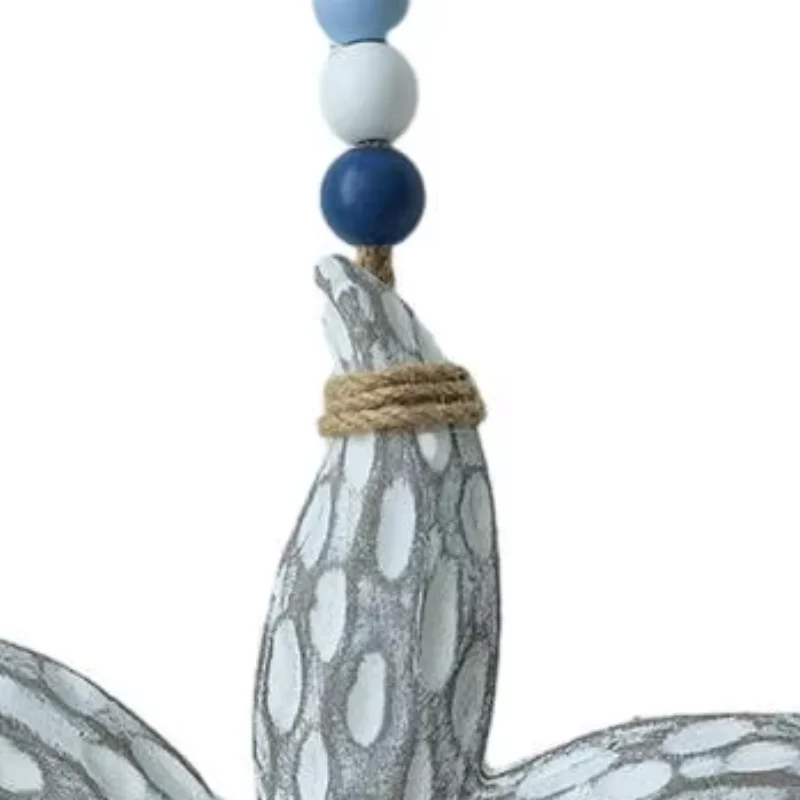 

Summer Themed Hanging Wall Decor Nautical Coastal Starfish Ornament with Hemp Rope for Living Room Bedroom Bathroom