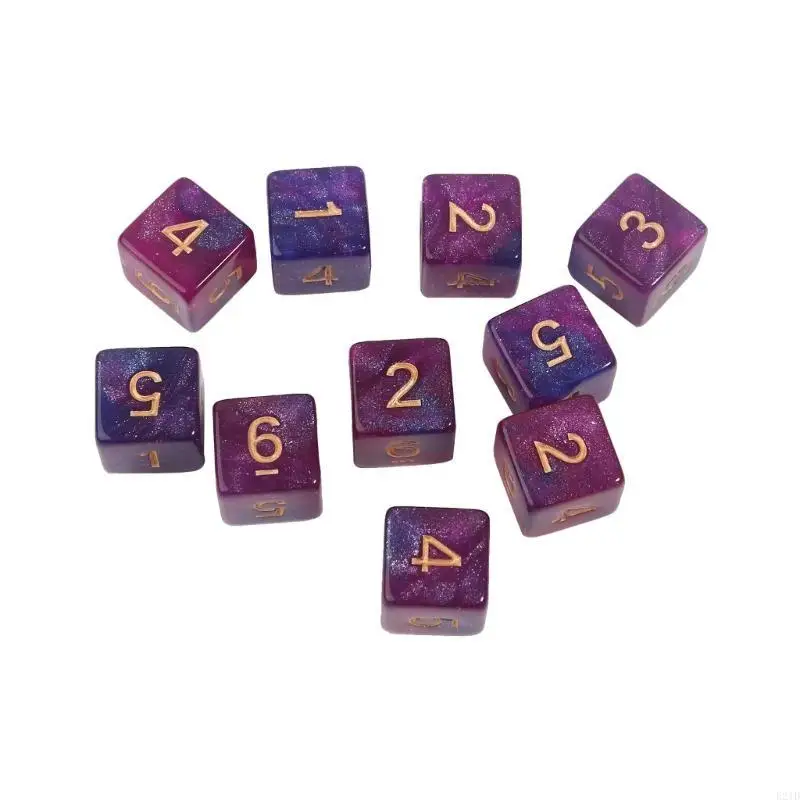 

10Pcs 15mm Acrylic Dices Game Props Toy Children Square Corner Digital Dices Set