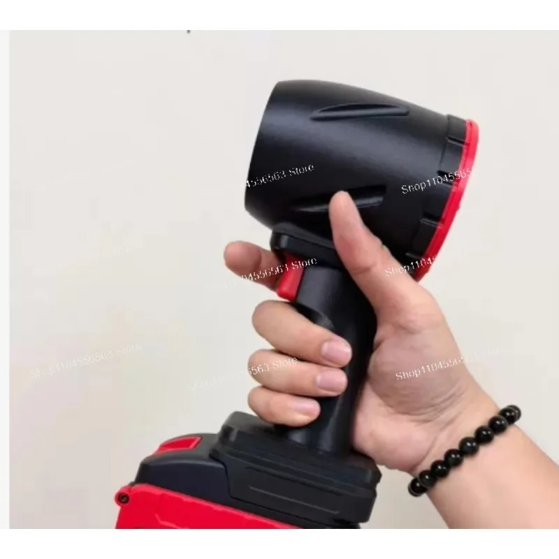 64Mm Ultra-High Power Violent 2kg-2.3kg Thrust Dust Removal Outdoor Fan, Red and Black Color Scheme, Without Battery