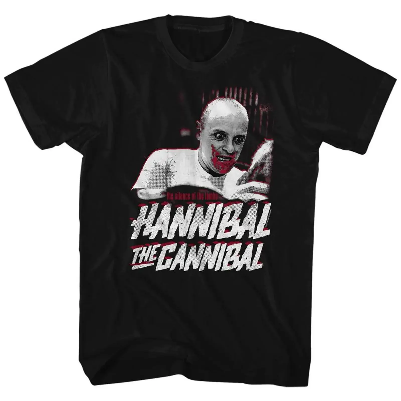Silence of the Lambs Cannibal Black Adult T Shirt vintage Washed Casual Top For Everyday Wear Breathable streetwear Soft