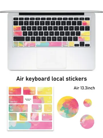 Försköningsklistermärke för laptoptangentbord, lokalt tangentbord, slitstark klistermärke för Mac Air Art, kontorsdekorationsmaterial 10 best sales klistermärke med tangentbord - №8