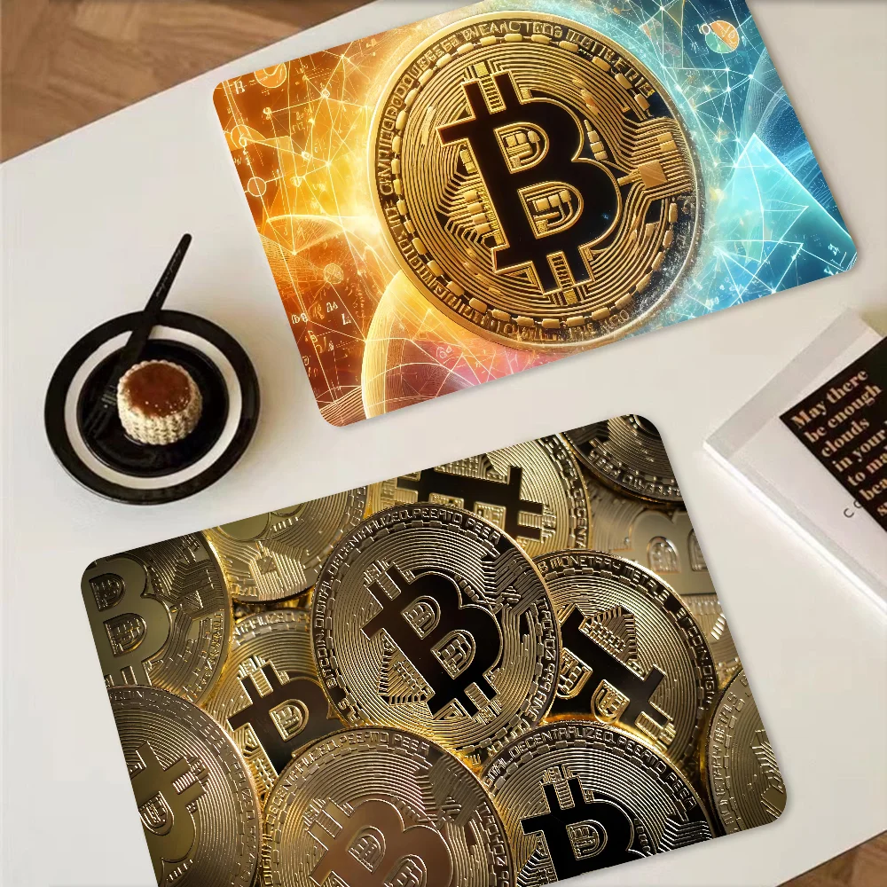 Bitcoin Quick Drying Dish Mat Printed Kitchen Tableware Coffee Draining Pad Dinnerware Cup Bottle Placemat