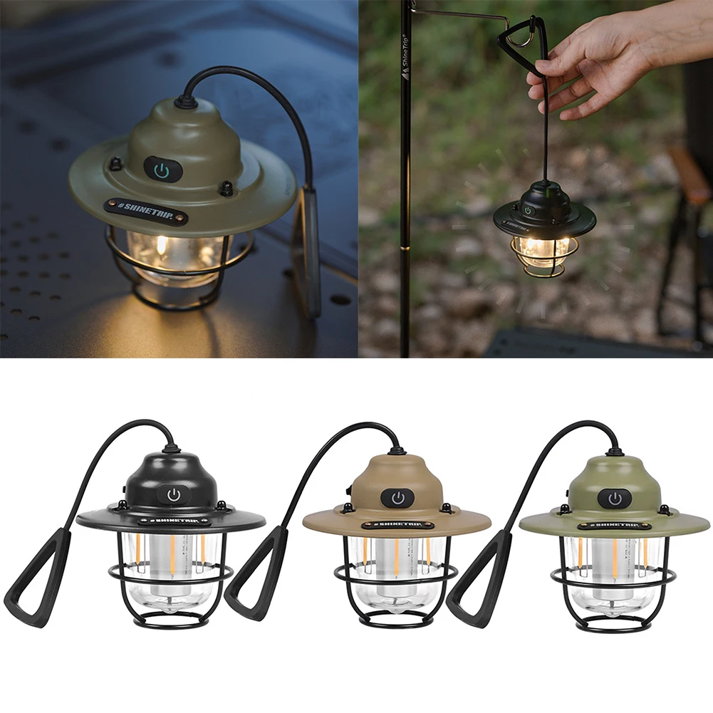 Mini lanternes de camping LED rechargeables de type C, lumière de tente de face à gradation, 1200mAh, extérieur, randonnée, pêche, lanternes