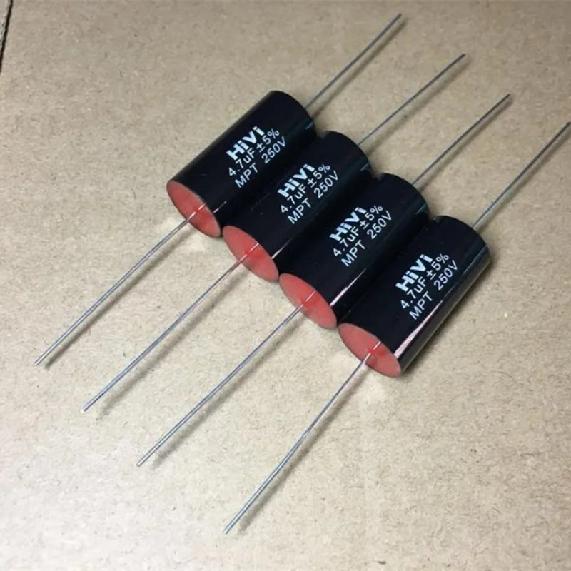 Brand new original HIVI MPT 4.7UF 250V audio speaker with copper pin audio stepless capacitor 16*32MM