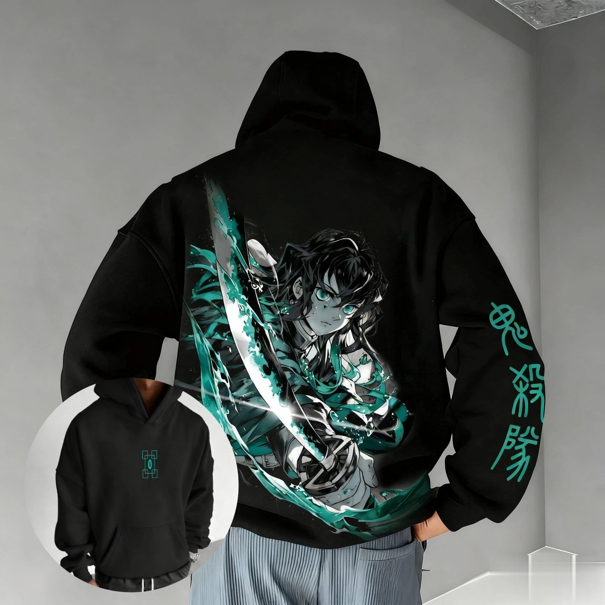 Felpa con cappuccio anime moda autunno streetwear felpa grafica Demon Slayer uomo donna stampa farfalla pullover casual cosplay unisex