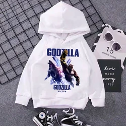 Godzillas VS KingKongs Hoodies Boys New Anime Action Figures Sweatshirt Kids Winter Autumn Warm Pullover Children Clothes Gift