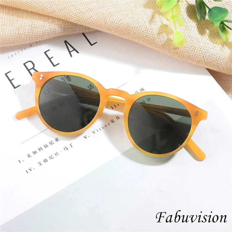 O'malley OV5183 Women Sunglasses Men Polarized Round Circular Style Retro Vingtage Acetate Female Male Sunglasses Shades