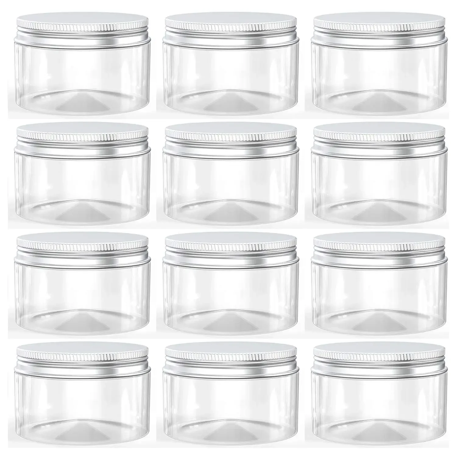 50pcs/set 20g 30g 50g 100g 120g 150g Plastic Jar with Lids Screw Tin Clear Container Empty Cosmetic Cream Powder Pot Makeup Box