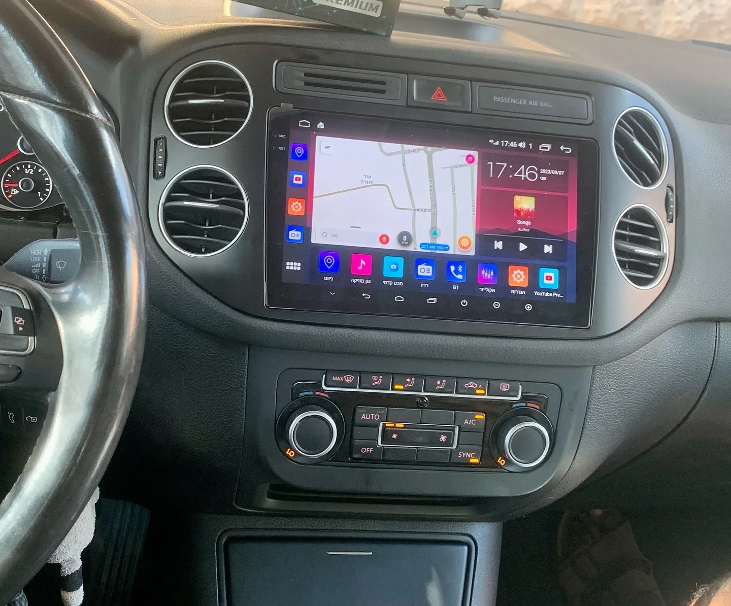 9‘’ QLED Android 14 8G Ram Car GPS Navi Music Video Multimedia Player For Volkswagen Tiguan 2006 - 2016 Auto Stereo Head Unit