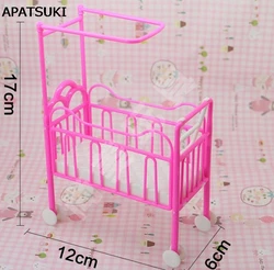 1:6 Kids Toy Dollhouse Dolls Baby Bed for Barbie Dollhouse Plastic Super Cute Bed For Kelly Dolls for Barbie Doll Furniture
