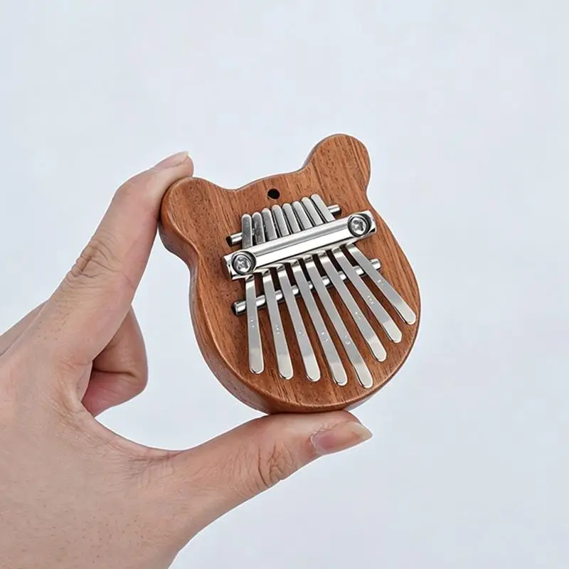 For Music Beginners Kids Casual Play Travel Gift Mini 8 Key Solid Wood Kalimba With Portable Lanyard And Crisp Sound Perfect