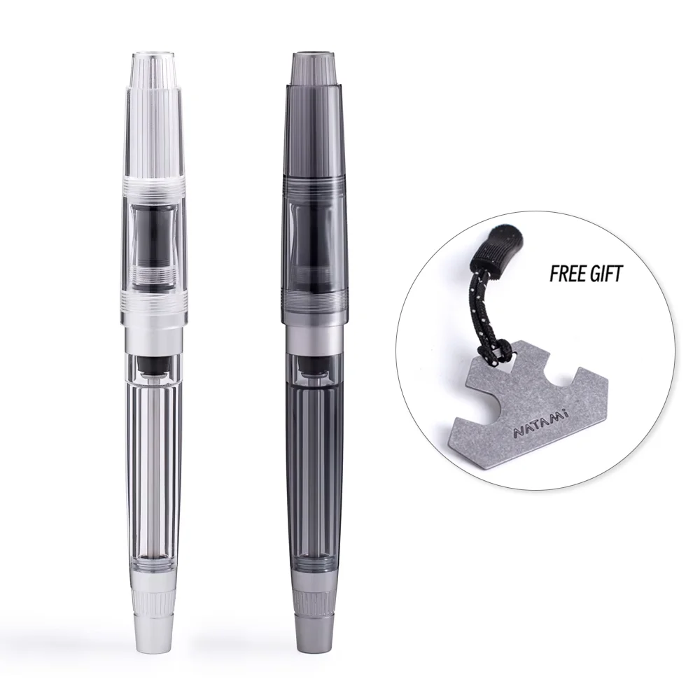 Natami Vacuum Filling Fountain Pen Fine /No.6 Nib Titanium & Acrylic  Writing Office Business ， Writing Office Business Gift Pen