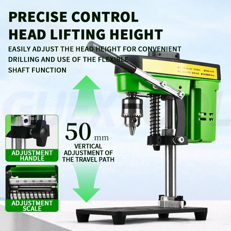 110V/220V Mini Bench Drill Small household bench drill High-precision drilling machine for workbench Dedicated for woodworking
