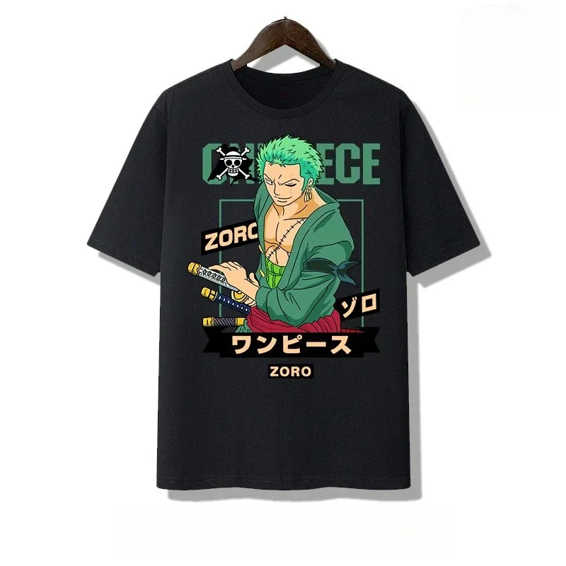 2025 Men ONE PIECE Summer Hot New Y2k Peripheral Pure Cotton Clothes Nautical King Luffy Five-speed Sauron Trendy Loose T-shirt