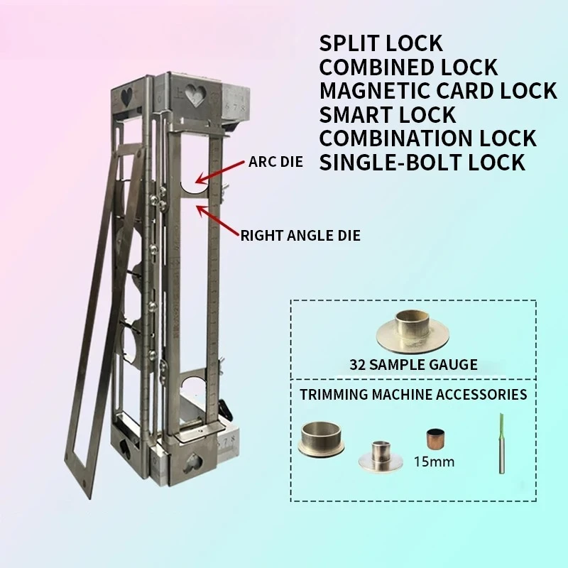

Wooden Door Lock Hole Mold, Electric Wood Router Lock Installation Tool, Door Frame Lock Tongue Hole Opener Artifact