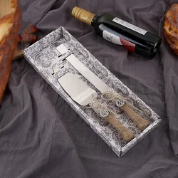 Metal cake knife Set of 2 Wedding party pizza bread shovel Dessert pastry knife Cake Cheese divider Baking tools