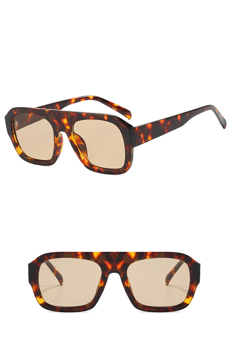 Vintage Quadratische Sonnenbrille für Frauen Luxus Marke Großen Dicken Rahmen Leopard Weibliche Sonnenbrille Männer Mode Designer Brillen – Detail 6