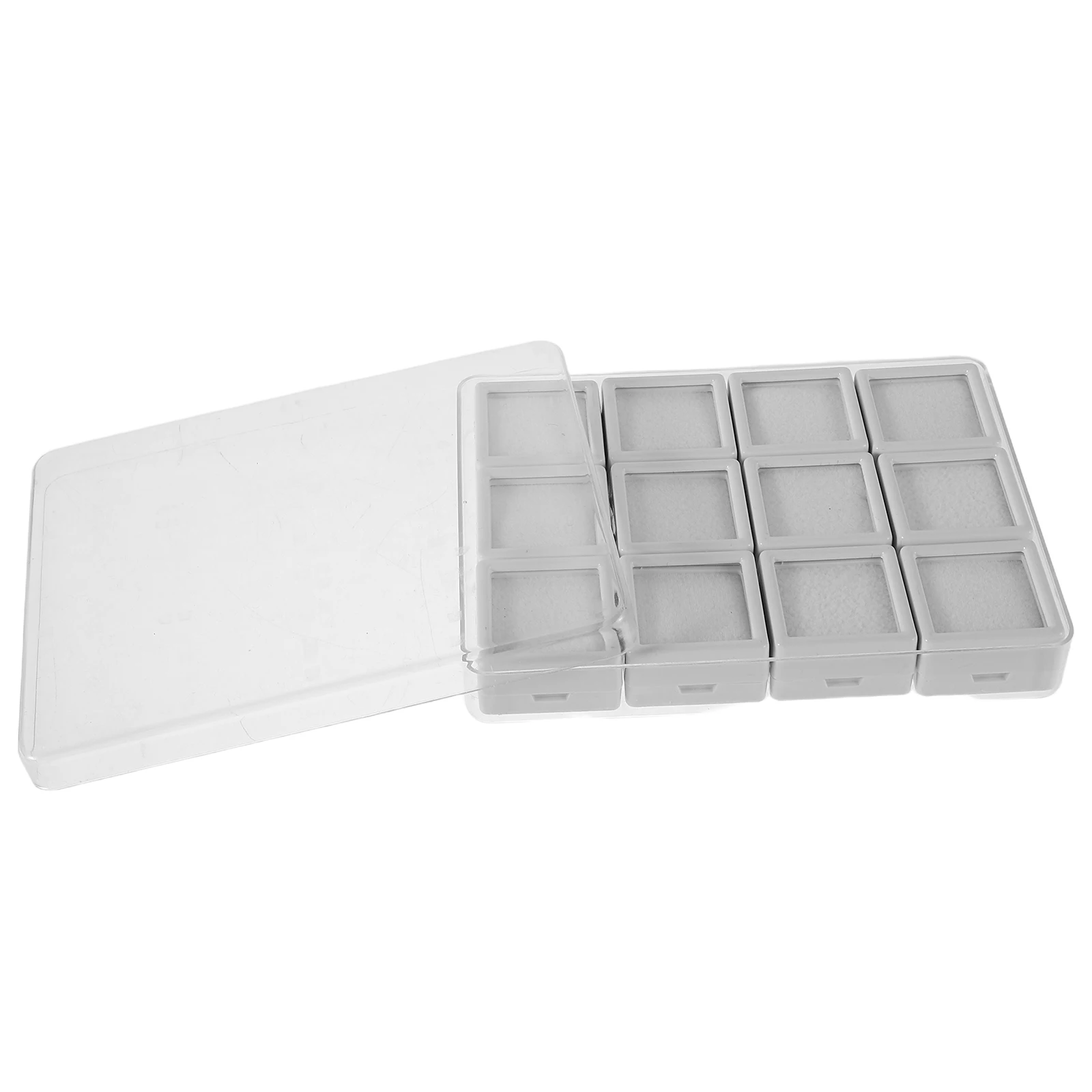 

Acrylic Bare Stone Box Clear Jewelry Display Storage Gemstone Case Organizer Empty Holder Crystal Rough Coin Tray Container