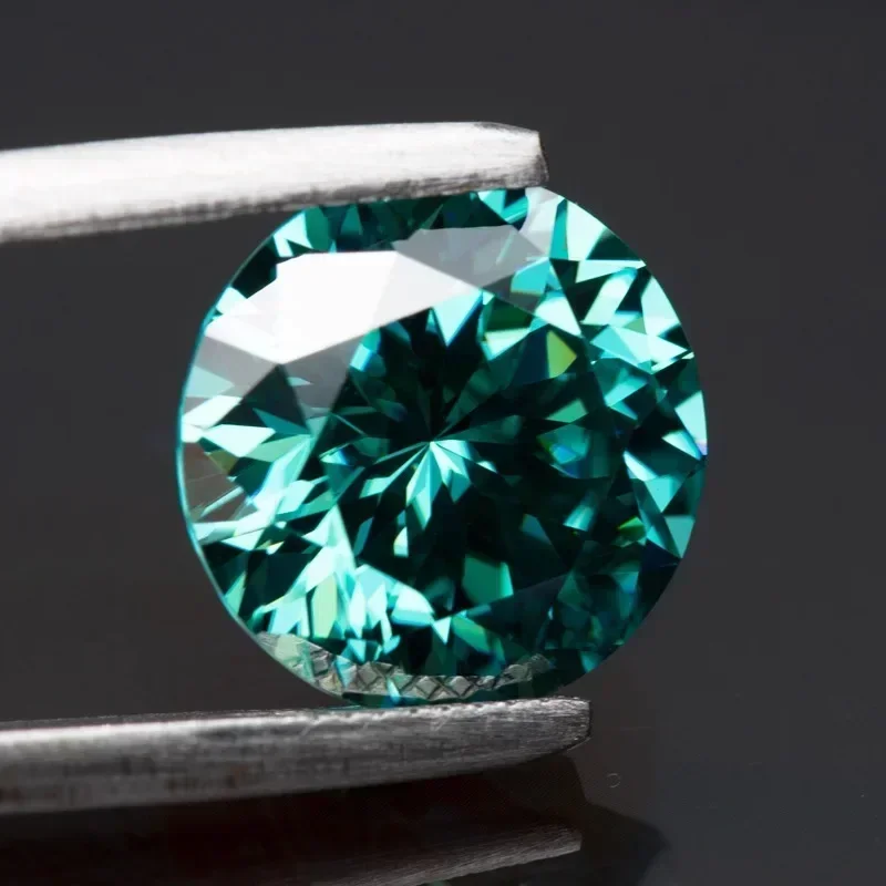 Moissanite steen pruimenbloesem gesneden ronde vorm primaire smaragdgroene kleur authenticatie edelsteen sieraden maken GRA certificaat