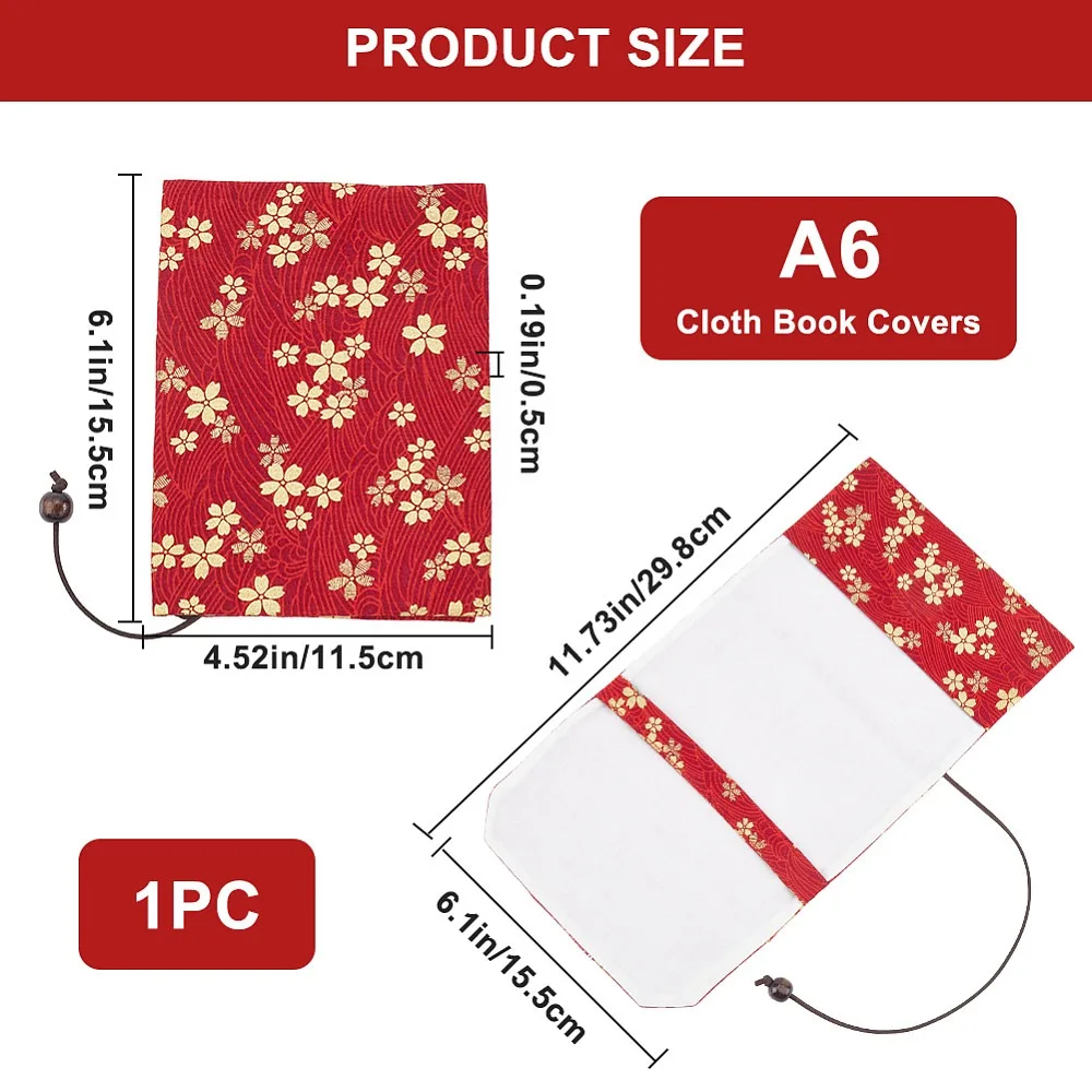 Cloth Book Cover Notebook Wraps Flower 155x115x5mm