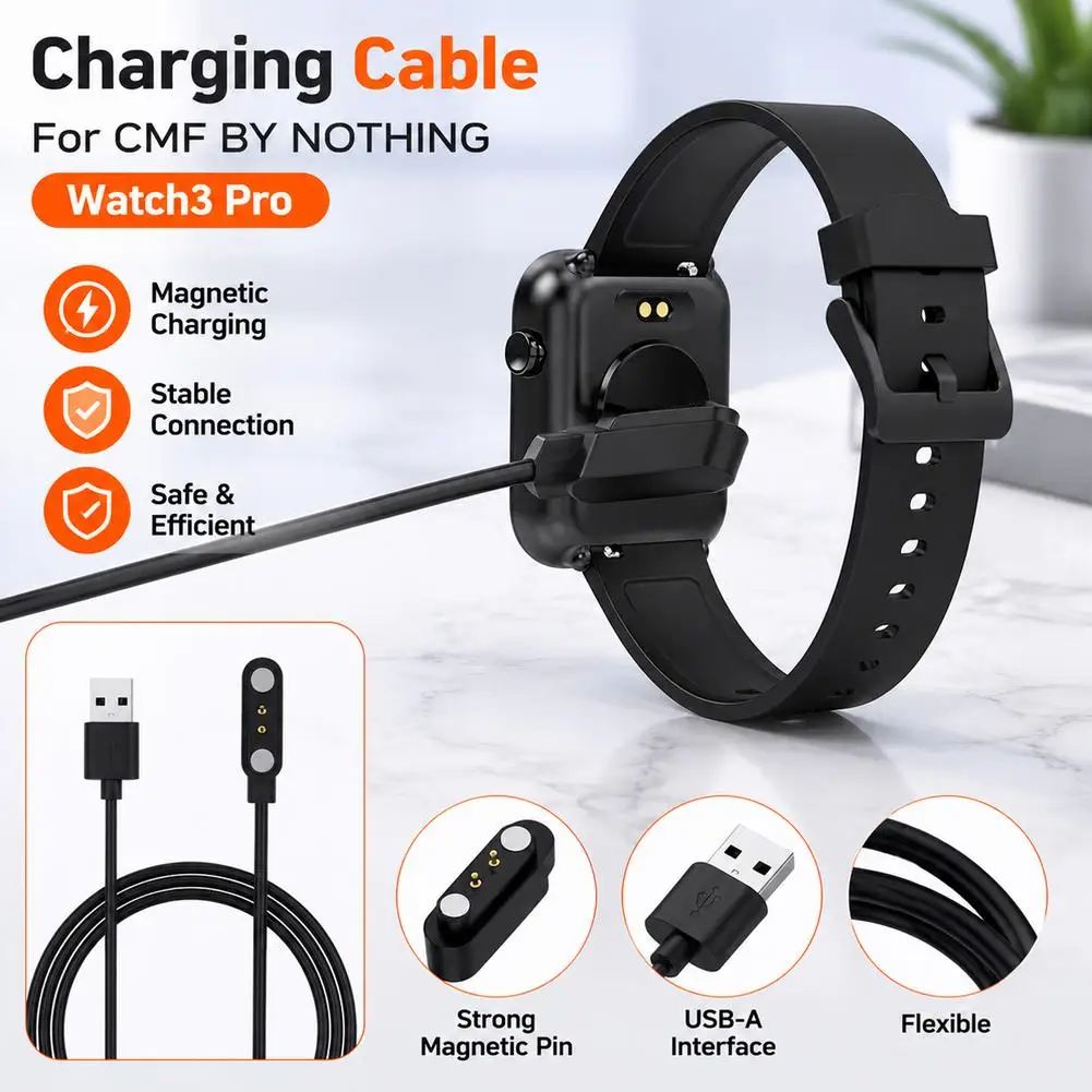 For Nothing CMF Watch 3 Pro USB Charging Cable Power Strong Magnetic 2 Pin Charger Smart Watch Accessories Dropshipping