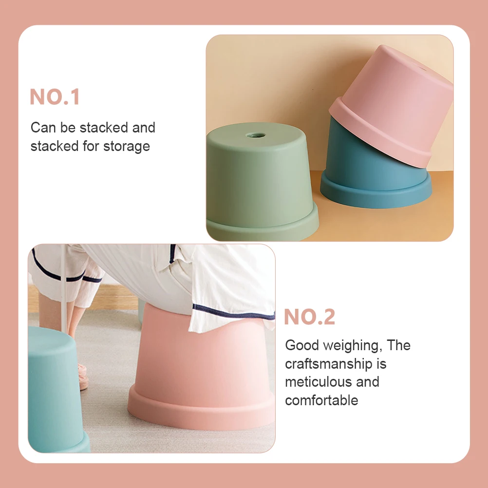 

Plastic Stool Kids Step Children Stool Lightweight Compact Size Portable Living Bedroom Non slip Footstool Small Sitting