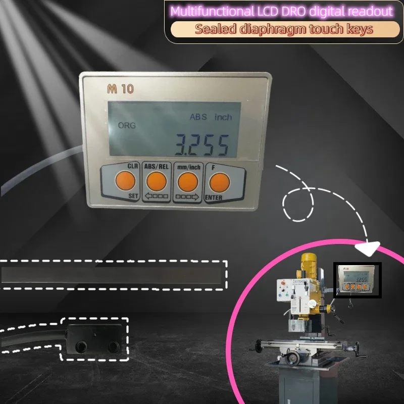 

Magnetic Grid Ruler LCD DRO Set Digital Readout Display M10 Magnetic Grid Ruler Display Sensor Linear Encoder ruler Qkg