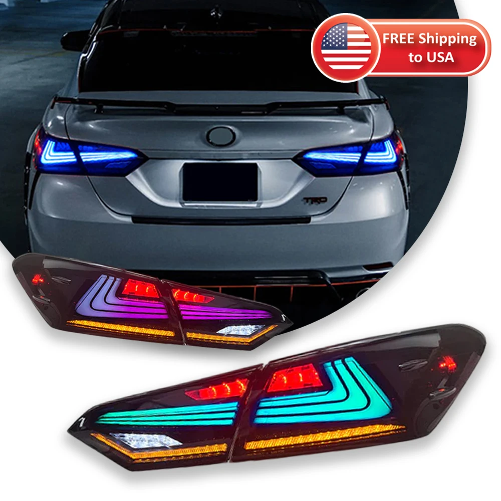 

Car RGB Tail Lights For Toyota Camry 2018-2023 RGB Car Tail Lamps Daytime Running Lights Dynamic Turn Signals