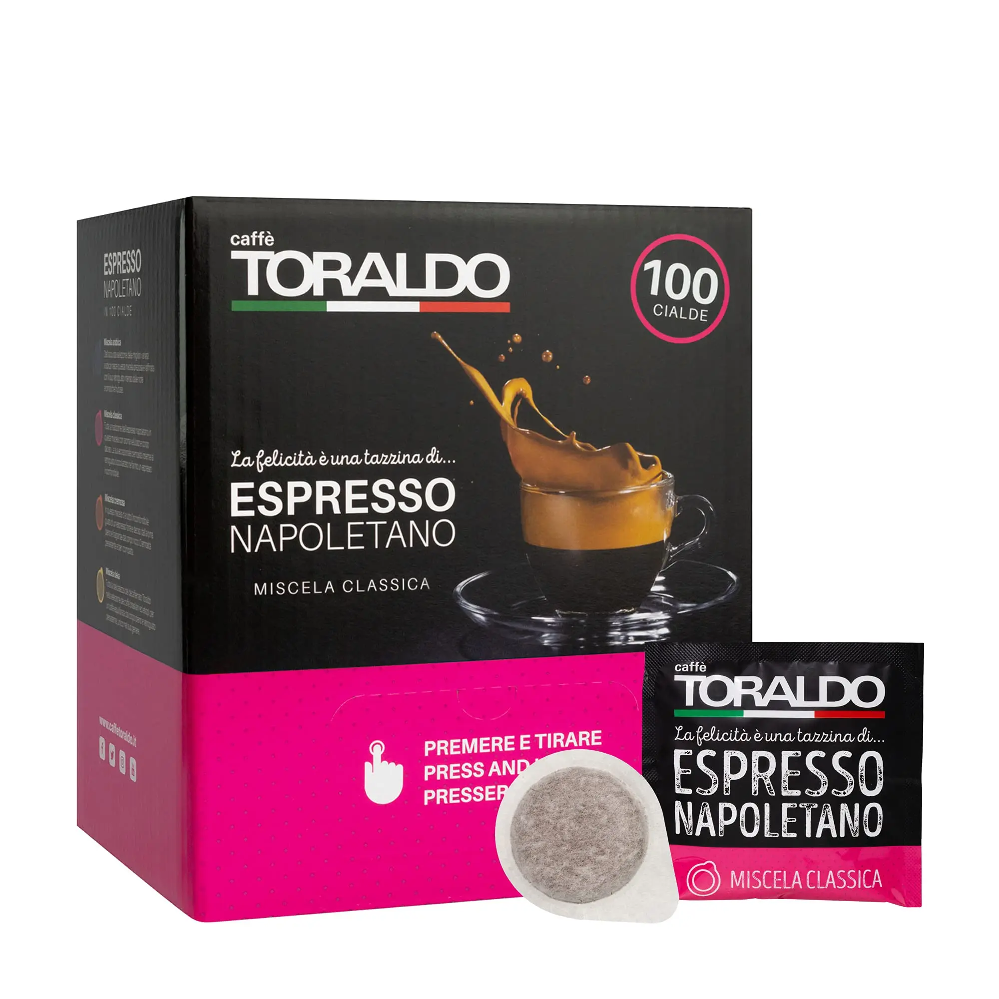 Toraldo 44mm Coffee-Ese Wafers - 100 Pack