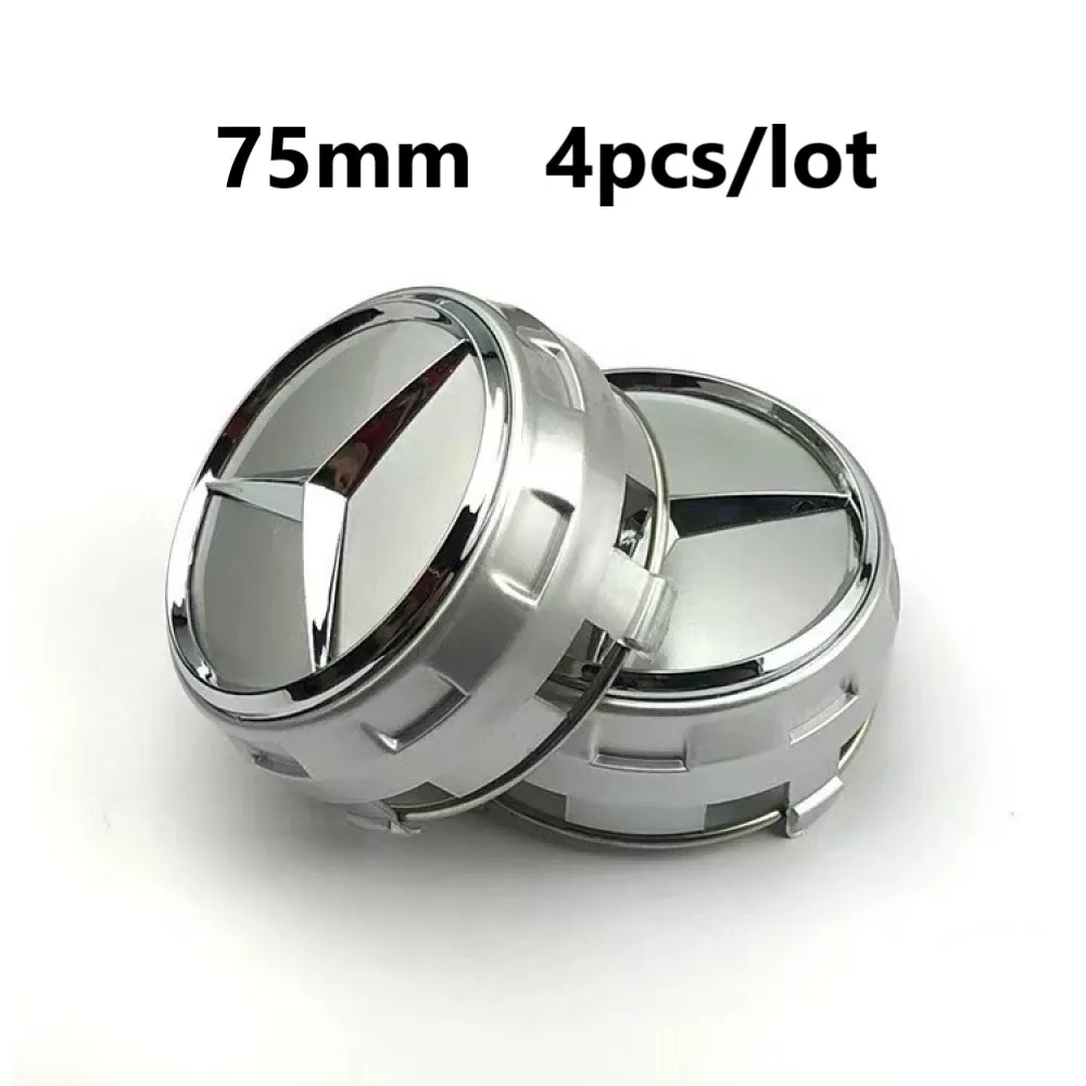 

4PCS 75mm Car Wheel Center Hub Caps For Mercedes Benz B/C/E/S Class A Class C200L GLC GLK CLA W204 W166 W205 163 W221 hubcaps