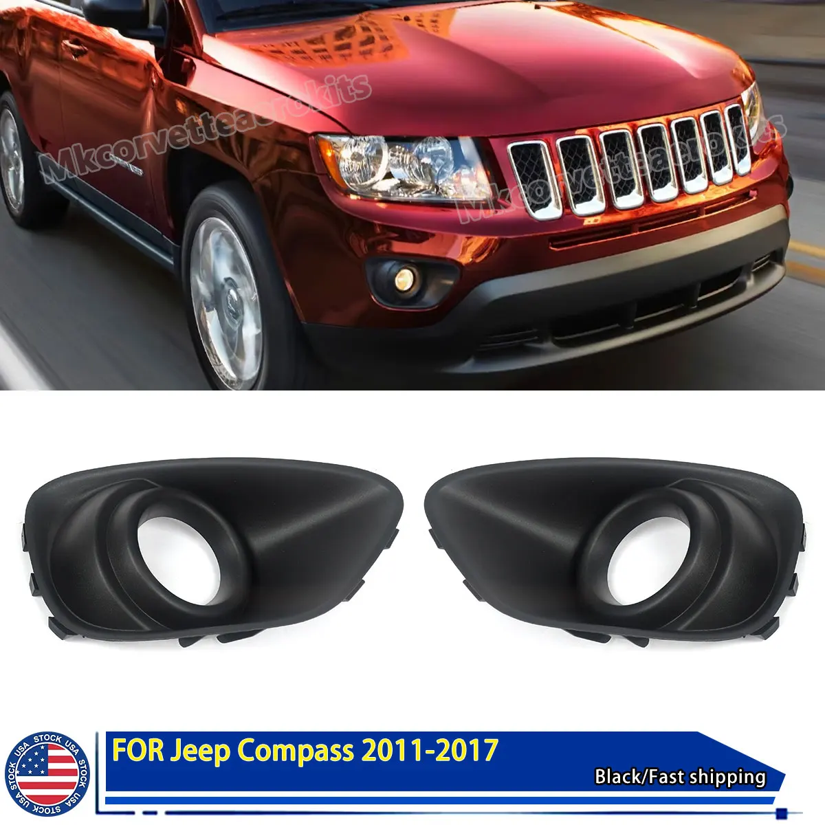 

SAIQINGSP Primed Black for Jeep Compass 2011-2017 68109870AA, 68109871AA Car Accessories Tools Primed Black