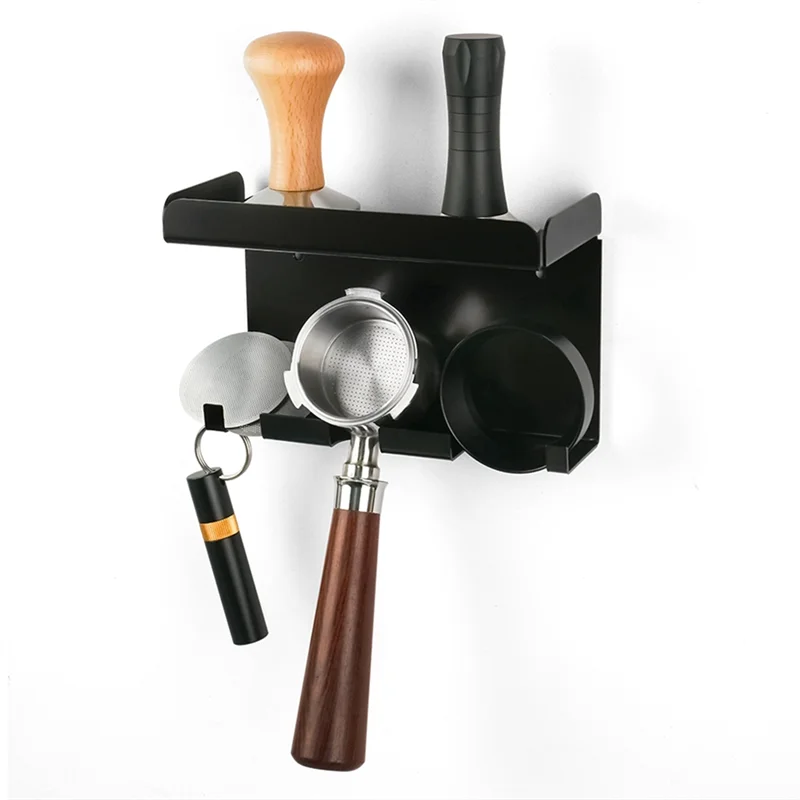 BAAG-Bar Estante de almacenamiento de utensilios de café, estante de almacenamiento multifuncional con mango de café, martillo para polvo, almacenamiento de distribuidor de polvo