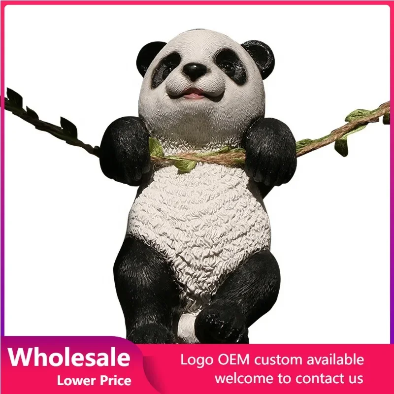 

Outdoor Garden Statue Resin Crafts Animal Statue Decoration Swing Panda Figurine Sculpture Ornament Panda Garden Pendant