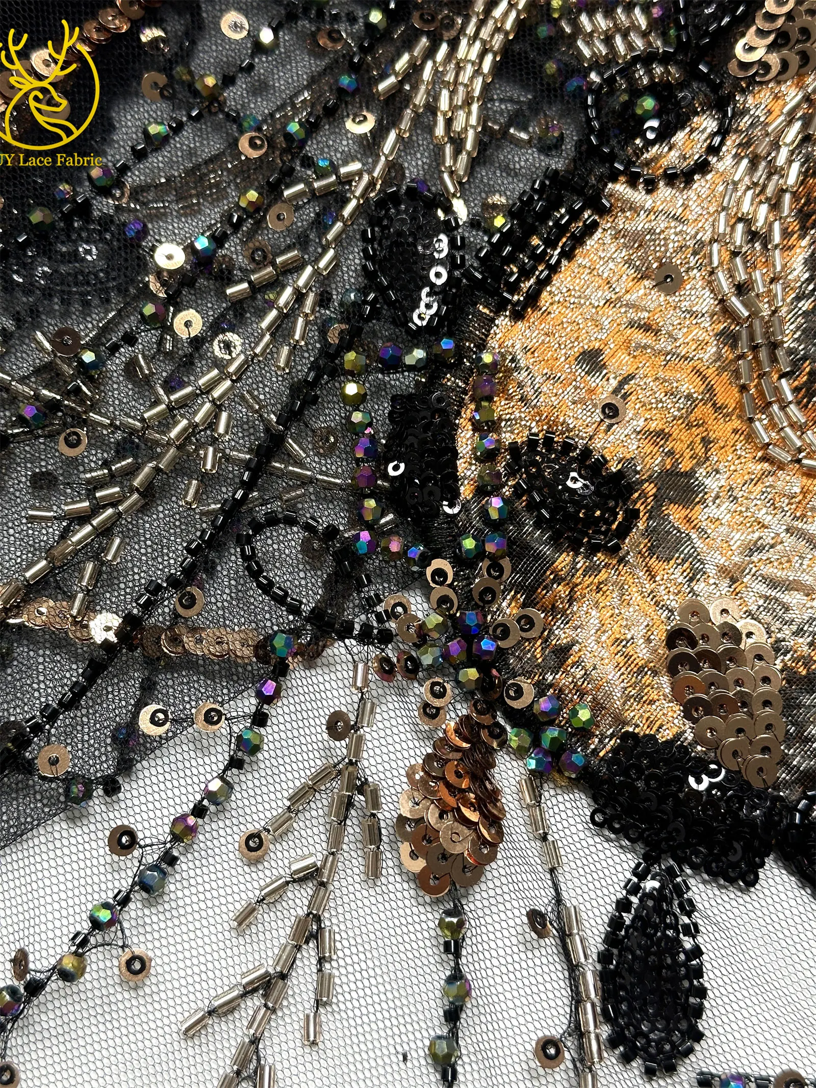 Burgunderroter neuer Design afrikanischer schwere Perlen-Chiffon-Spitzenstoff 2026 Hochwertiger nigerianischer Pailletten-Spitzenstoff für Partykleider – Detail 28